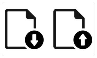 Download File Upload File in black color vector