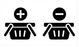 Add Basket Remove Basket in black color vector