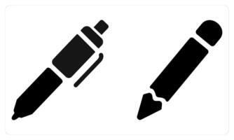 Pen and Pencil in black color vector
