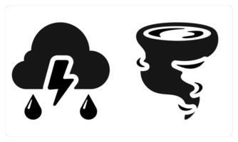 Thunderstorm and Hurricane in black color vector