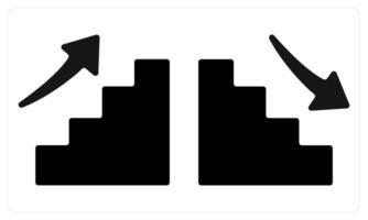 Increase and Decrease in black color vector