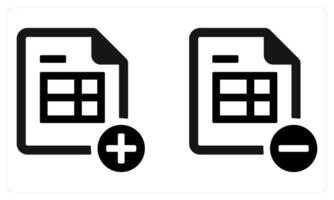 Add Sheet Remove Sheet in black color vector