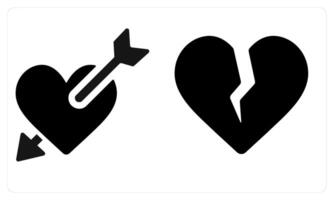 Falling In Love Heart Break in black color vector