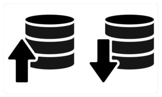 Upload Server Download Server in black color vector