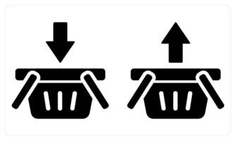Download Basket Upload Basket in black color vector