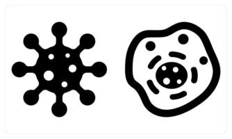 Virus and Bacteria in black color vector