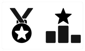 Medal and Win in black color vector