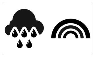 Rain and Rainbow in black color vector