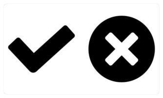 Right and Wrong in black filled vector