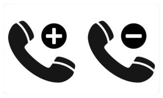 Add Call and Remove Call in black color vector