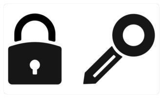Lock and Key in black color vector