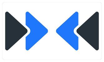 Foward and Backward in blue color vector