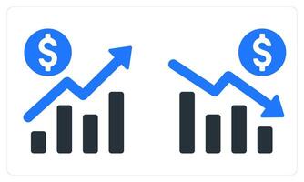 Increase Sales Decrease Sales in blue color vector