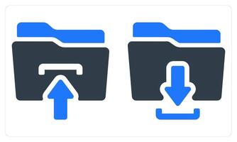 Folder Upload Folder Download in blue color vector