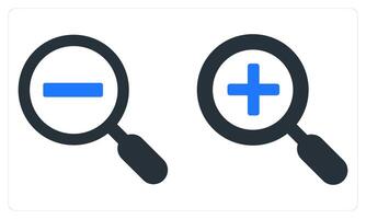 Zoom In Zoom Out in blue color vector