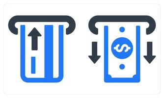 Insert Card Withdraw Money in blue color vector