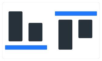 Top Align Bottom Align in blue color vector