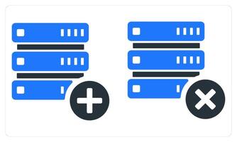Add Server Remove Server in blue color vector