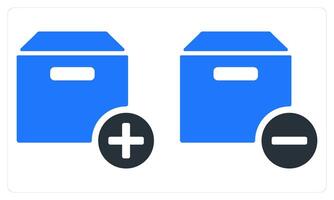 Add Box Remove Box in blue color vector