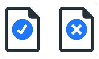 Right File Wrong File in blue color vector
