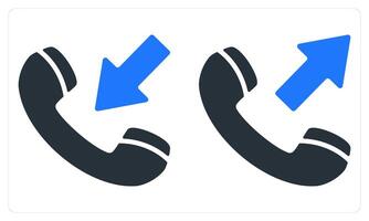 Incoming Call Outgoing Call in blue color vector