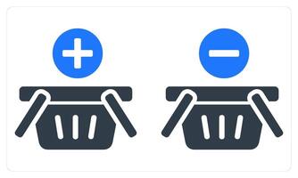 Add Basket Remove Basket in blue color vector