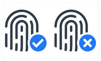 Fimgerprint Match Fingerprint Mismatch in blue color vector