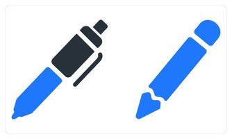 Pen and Pencil in blue color vector