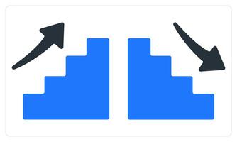 Increase and Decrease in blue color vector