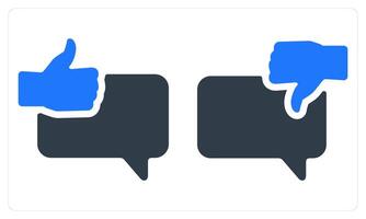 Positive Feedback Negative Feedback in blue color vector