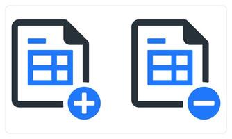 Add Sheet Remove Sheet in blue color vector