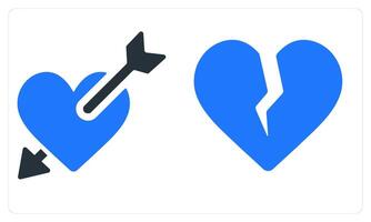 Falling In Love Heart Break in blue color vector