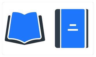 Open Book and Close Book in blue color vector