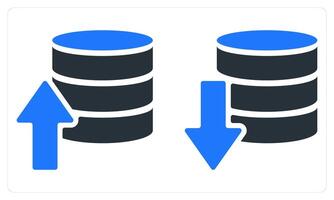 Upload Server Download Server in blue color vector
