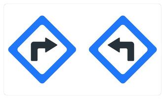 Right Direction Left Direction in blue color vector
