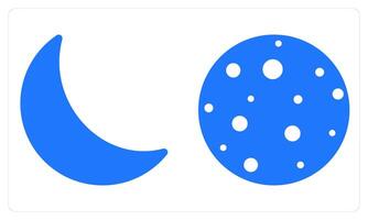 Haf Moon Full Moon in blue color vector