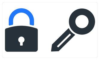 Lock and Key in blue color vector