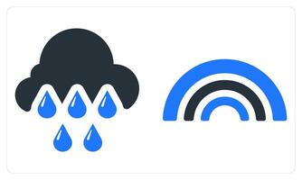 Rain and Rainbow in blue color vector