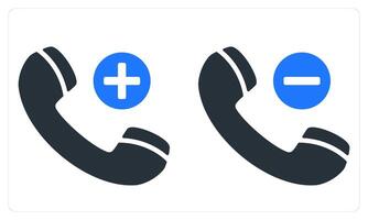 Add Call and Remove Call in blue color vector