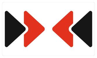 Foward and Backward in red color vector
