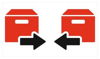 Send Parcel Receive Parcel in red color vector