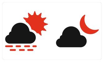 Day and Night in red color vector
