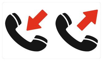 Incoming Call Outgoing Call in red color vector