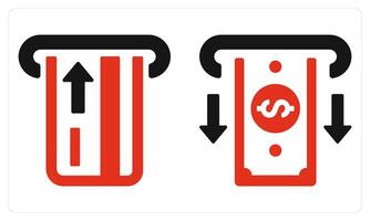 Insert Card Withdraw Money in red color vector