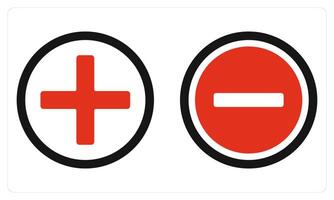 Add and Remove in red color vector