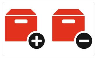 Add Box Remove Box in red color vector