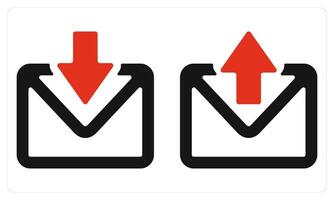 Receive Message Send Message in red color vector