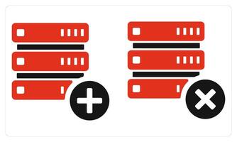 Add Server Remove Server in red color vector