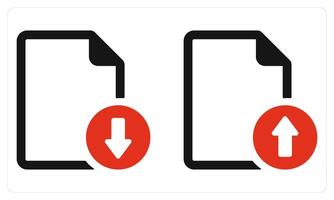 Download File Upload File in red color vector