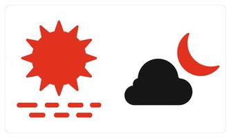 Morning and Night in red color vector